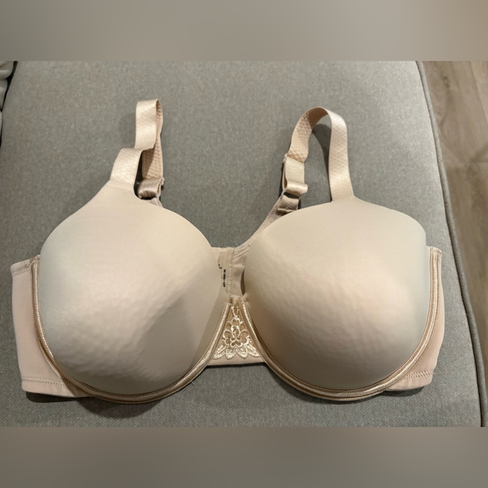 Vanity Fair Beige Lace Trim Bra